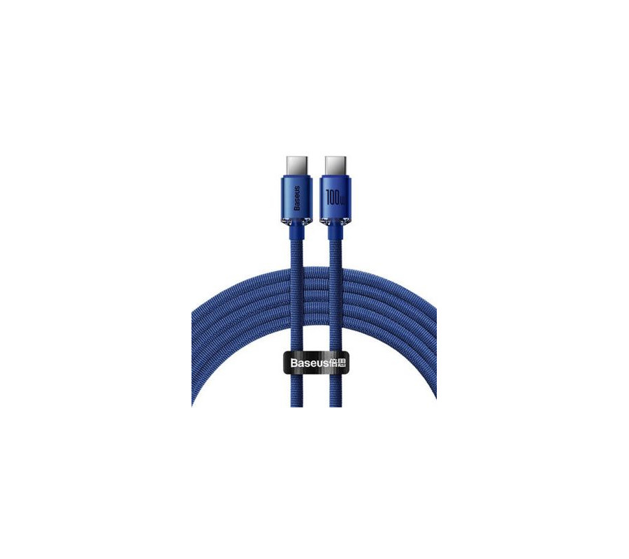 KABEL DO ŁADOWAREK USB-C DO USB-C 100W, 1,2M (NIEBIESKI)