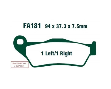 KLOCKI HAM. MOTO. KTM SX 125 (00-14)/ MX 250 (92-93)/ EXC-F 250 SIX DAYS (4T) (11-14)/ EXC 125 (00-14)/ EGS 620 ENDURO(96-99)
