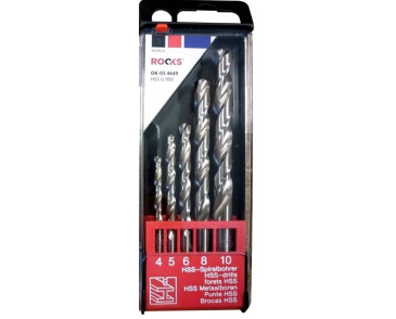 WIERTŁA DO METALU PRO HSS G 900 N/MM2, KPL 5 CZ 4/5/6/8/10 MM, DIN 338