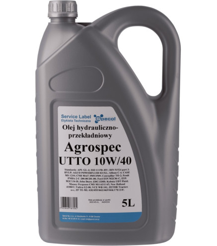 OLEJ SPECOL 10W40 5L AGROSPEC UTTO GL4