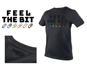 T-SHIRT Z NADRUKIEM, FEEL THE BIT, ROZMIAR XXL