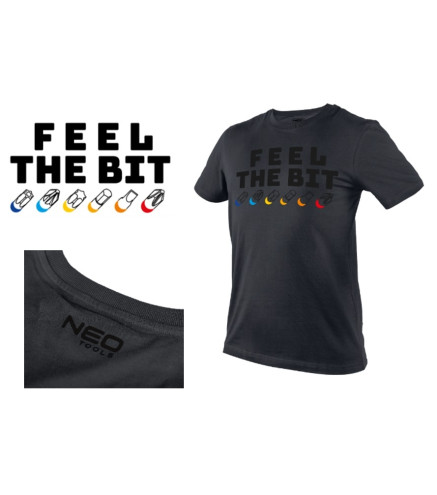 T-SHIRT Z NADRUKIEM, FEEL THE BIT, ROZMIAR XXL