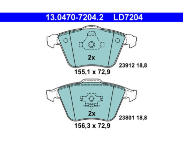 KLOCKI HAMULCOWE PRZÓD ATE CERAMIC VOLVO P. C70/S40/V40/V50 04-