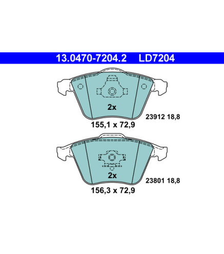 KLOCKI HAMULCOWE PRZÓD ATE CERAMIC VOLVO P. C70/S40/V40/V50 04-