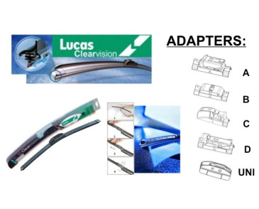 19" 480mm Lucas Clearvision wycieraczkapłaska z adapterami - wiper blade