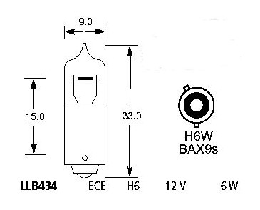 BAX9s żarówka 12V H6WE68161