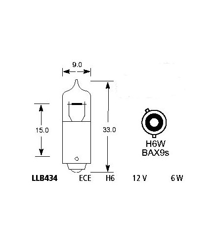 BAX9s żarówka 12V H6WE68161
