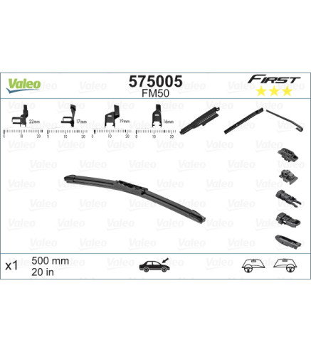FM50 20" 500mm pióro wycieraczki ValeoMulticonnection
