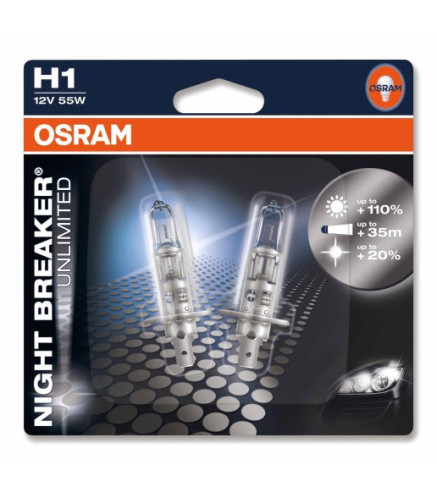 H1 12V 55W Osram Night Breaker Unlimited2szt + 110%