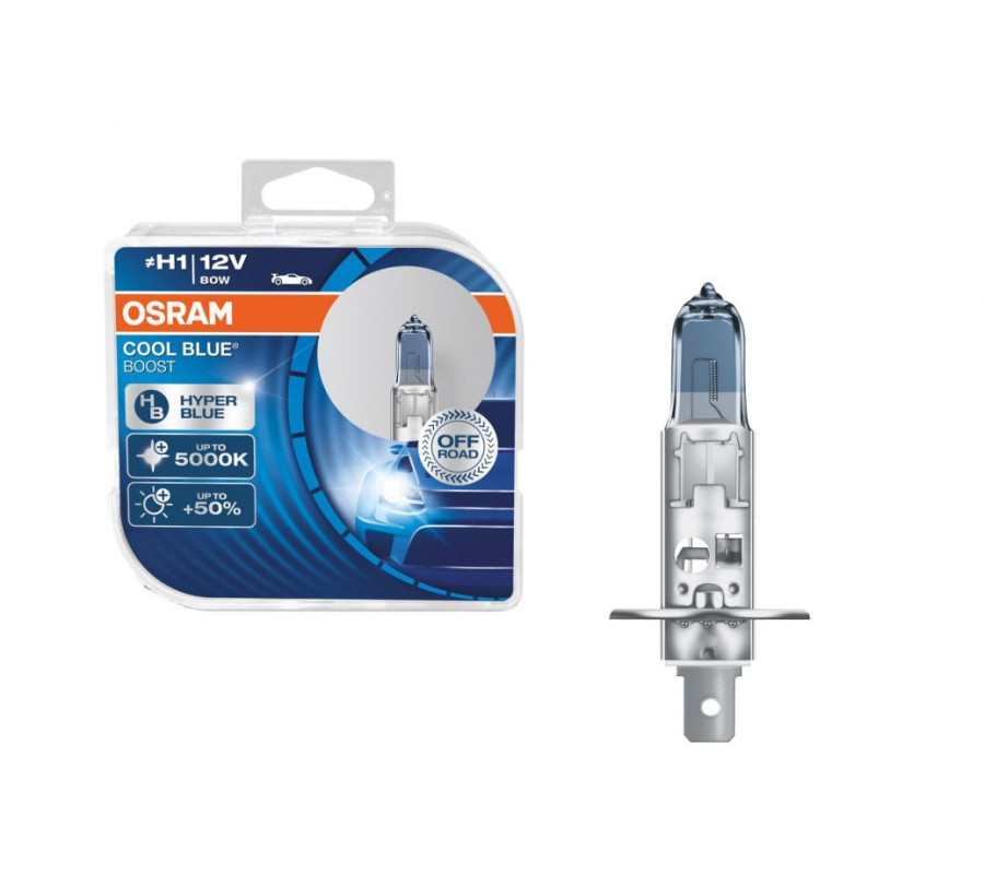 H1 80W 12V Osram Cool Blue Boost 5000K- 2szt żarówka halogenowa wzmacniana