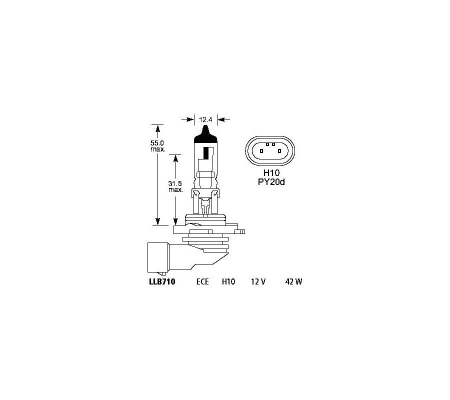 H10 12V 42W PY20d 9145  ŻarówkaA8011