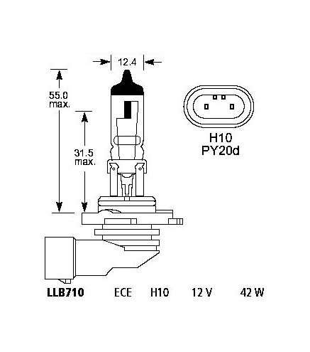H10 12V 42W PY20d 9145  ŻarówkaA8011