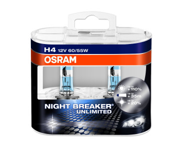 H4 OSRAM  Night Breaker +200% 12V 60/55W P43t - 2szt