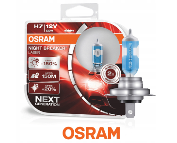 H7 OSRAM 55W 12V Laser Night BreakerNext Generation +150% - BOX 2szt