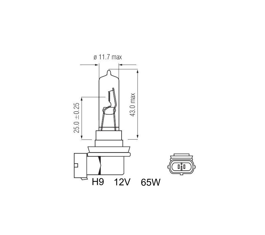H9  12V 65W PGJ19-5  ŻarówkaA8010