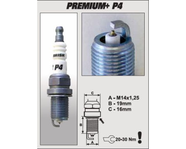 P4+ (1622) DR15YIR świeca zapłonowairydowa BRISK Premium+IRIDIUM spark plug