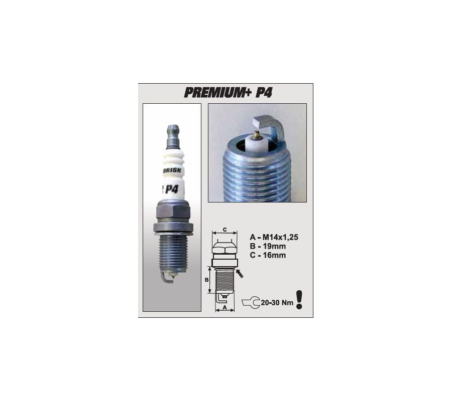 P4+ (1622) DR15YIR świeca zapłonowairydowa BRISK Premium+IRIDIUM spark plug