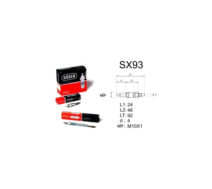 SX93 (01S355, 01S355E) Świeca żarowaDURER