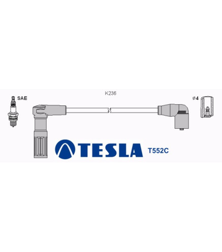 T552C (T013B) Przewody zapłonowe TESLA