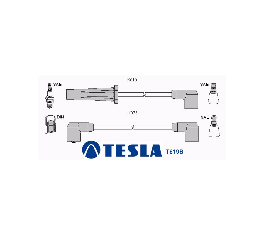 T619B (T069B,T740C) Przewody zapłonowe TESLA, Mercedes
