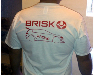 T-Shirt BRISK Racing size L -biała/white