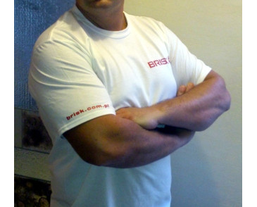 T-Shirt BRISK Racing size L -biała/white