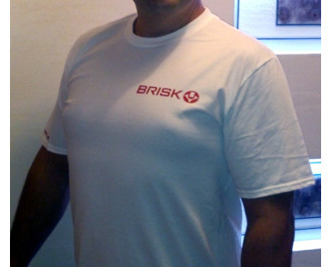 T-Shirt BRISK Racing size XL biała/white