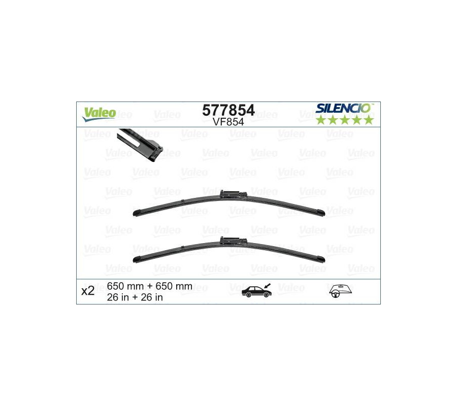 VF854 650/650mm pióra wycieraczkiVALEO (577854)