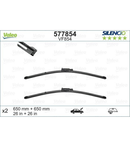 VF854 650/650mm pióra wycieraczkiVALEO (577854)