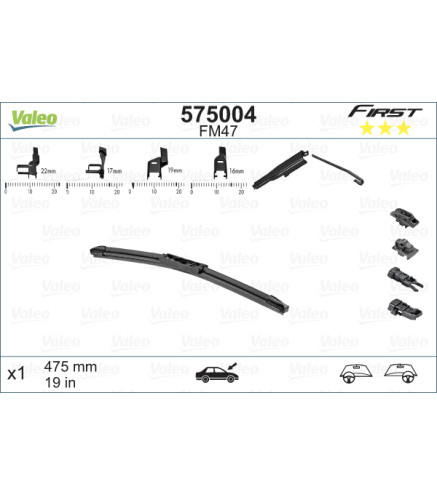 VFB48/FM47 19" 475mm pióro wycieraczkiValeo First Multiconnection