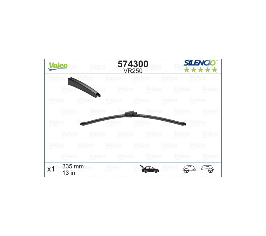 VR250 335mm 13" pióro wycieraczki tyłValeo Silencio