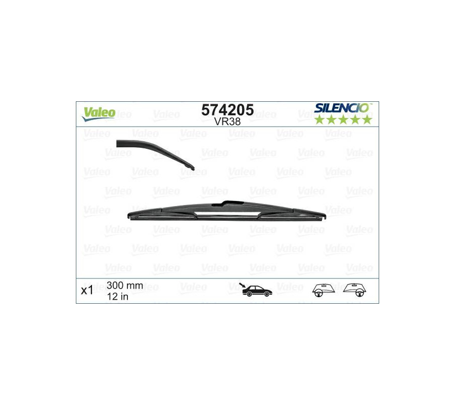VR38 300mm 12" pióro wycieraczki tyłVALEO Silencio