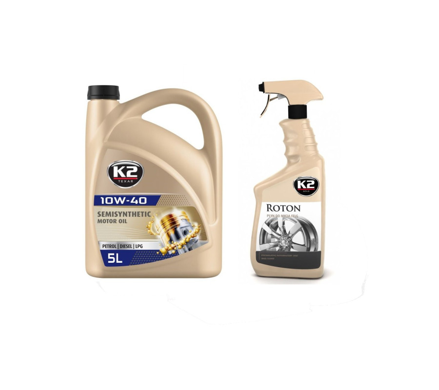 ZESTAW K2 TEXAR 10W-40 BENZIN DIESEL LPG 5 L + K2 ROTON 700 ML
