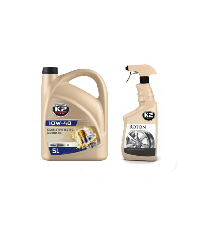 ZESTAW K2 TEXAR 10W-40 BENZIN DIESEL LPG 5 L + K2 ROTON 700 ML