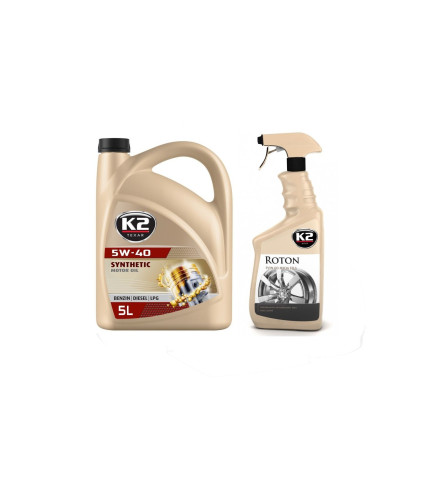 ZESTAW  K2 TEXAR 5W-40 BENZIN DIESEL LPG 5 L + K2 ROTON 700 ML